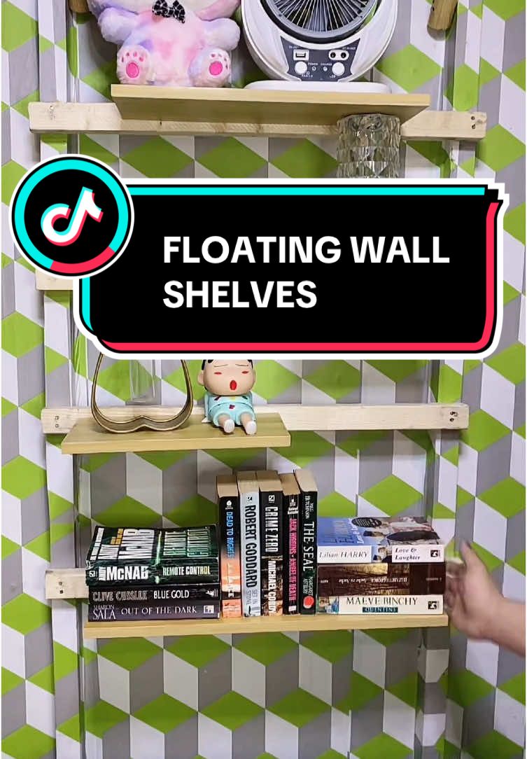 Floating wall shelves space saver na! #floatingwallshelves #wallshelves #fypspotted #fypp 