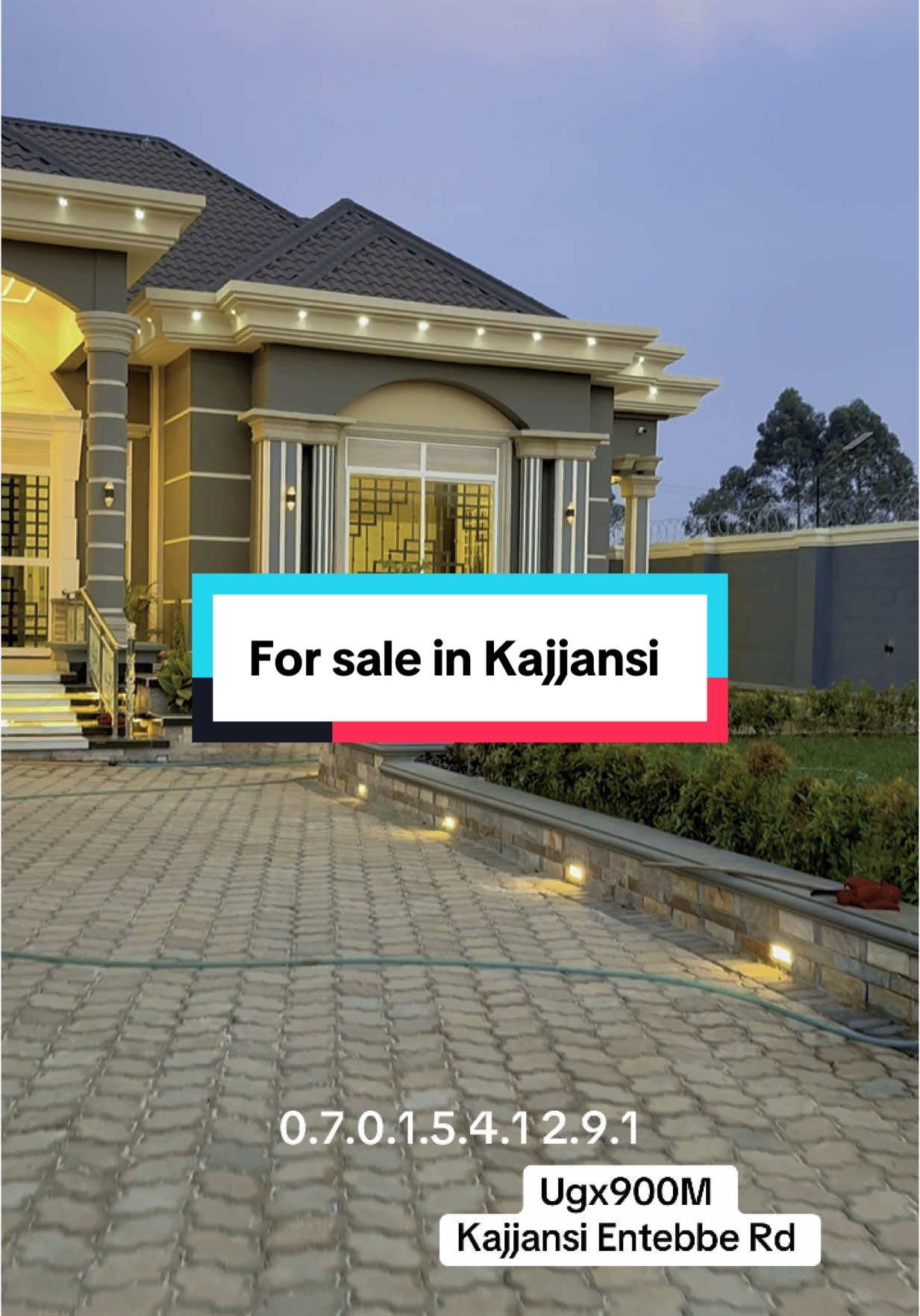 House for sale in Kajjansi Entebbe road Uganda $250,000 USD  4 bedrooms  4 bathrooms  Sitting room Dining room  Kitchen  High ceilings  Solar system  CCTV cameras  Electric Fence  Boys quarter  Outside kitchen  2 gazebos Plot size 33 decimals  Private mailo title  #realestate #houseforsale #kitende #kajjansi #entebberoad #uganda  @Imooooooo @Uncle Lemy @brennanbaby @Vivian Gold Kaitetsi 