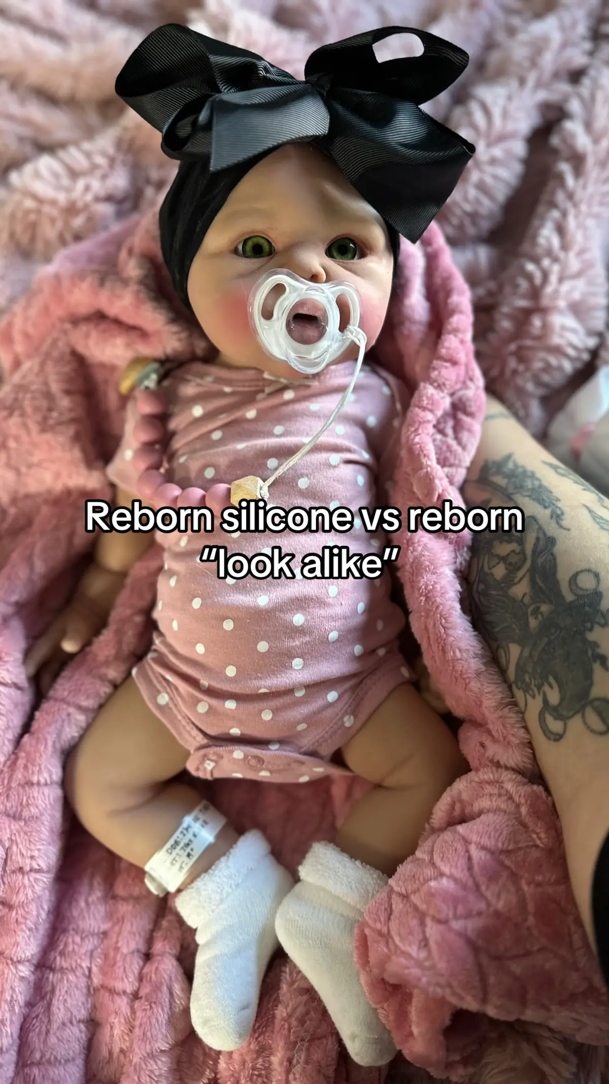 Y’all because the way I get crucified for sharing more affordable options like they’re taking away from the real deal… nooooo because they are so different and one’s so much more kid or elderly friendly than the other…from budget to how durable they are… #reborn #rebornbaby #siliconebaby #babydolls #dolls 