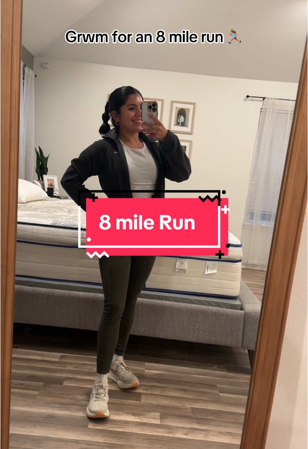 GRWM to go on an 8 mile run 🏃🏽‍♀️ #fyp #creatorsearchinsights #adayinmylife #adiml #latinastiktok #parati #morningroutine #morningvlog #Running #run #runtok #runtiktok #marathontrainingplans #wfh 