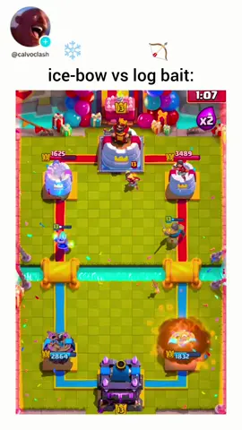 ice-bow vs log bait #clashroyale #foruyou #fyp #clashroyalememes #viral_video 