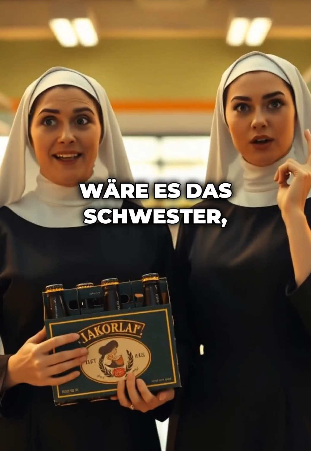 Geheime Mission der Nonnen? 😳🤯 Zwei Nonnen schleichen sich mit einem Sixpack Bier zur Kasse – aber warum?! 😳🤯 Ihre Ausrede ist genial, doch der Kassierer durchschaut ALLES und haut den besten Spruch raus! 😂🔥 Ein Moment, den niemand erwartet hat… #w#witzigl#lustigc#comedyl#lachenwitzigespru#witzigesprüchee ##lustigesvideo##fürdich