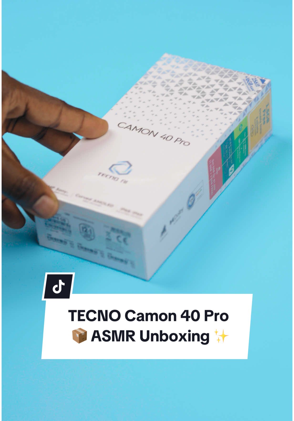 SOUND ON 🔊: The TECNO Camon 40 Pro Unboxing - What do think the price of this phone will be? 🔸Mediatek Helio G100 Ultimate(6nm) 🔸6.78 inch AMOLED 120Hz Screen 🔸Corning Gorilla Glass 7i 🔸50MP SONY Camera 🔸FlashSnap for instant photography 🔸Storage: 256GB ROM + 8GB RAM (Extendable RAM) 🔸IP68/69 water and dust resistance 🔸5200mah battery (1800 charge cycle) 🔸45W Charging 🔸Android 15 (HiOS 15) Would you want this? Comment below 👇🏾  #tecno #asmr #camon40series #unboxing #satisfying #fisayofosudo