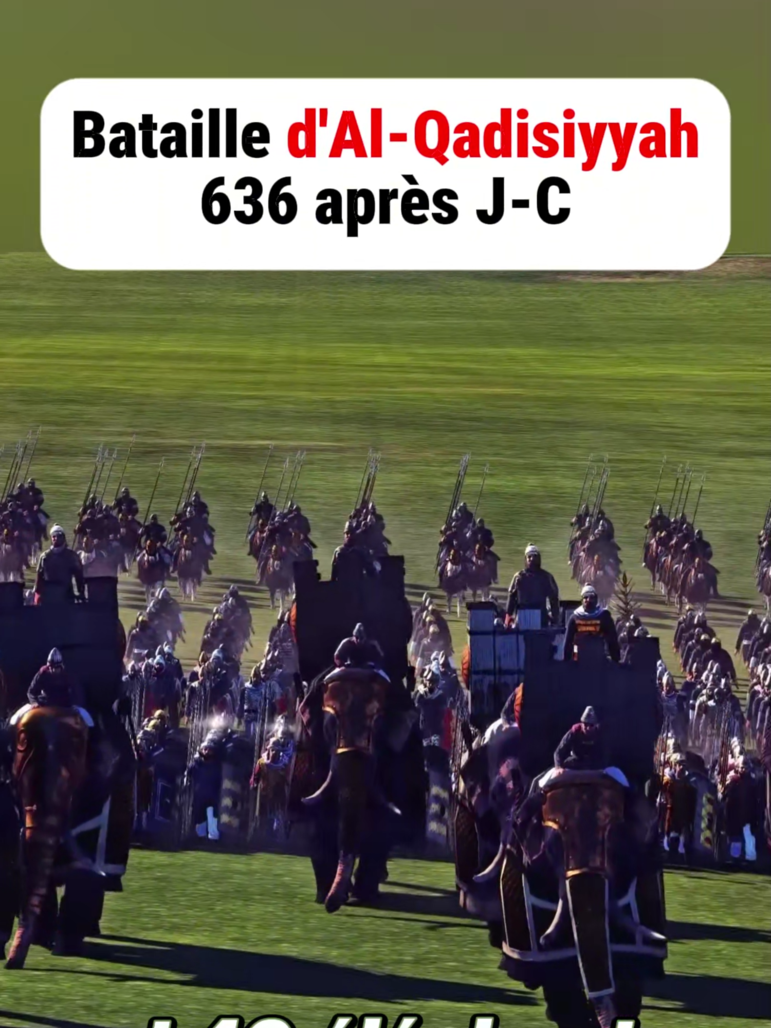 Une BATAILLE QUI A CHANGÉ L'HISTOIRE ! ⚔️🔥 💥 636, la plaine d’Al-Qadisiyyah, en Irak L’armée musulmane du califat rashidun, dirigée par Sa'd ibn Abi Waqqas, affronte les puissantes légions de l’Empire sassanide, menées par Rostam Farrokhzad. 👀 Un choc titanesque ! 👉 30 000 soldats musulmans vs 100 000 Perses sassanides 🏹 💬 Que pensez-vous de cette bataille ? Était-elle inévitable ?   #histoire #épique #bataille #ConquêtesMusulmanes #perse