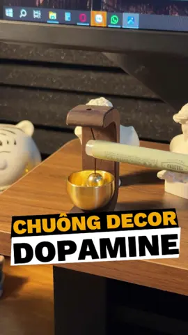 Khi nào làm việc căng thẳng mình thường sẽ gõ 3-7 tiếng chuông #TONYtrainghiem5⭐️ #chuongdong #chuonggio #decorbanlamviec 