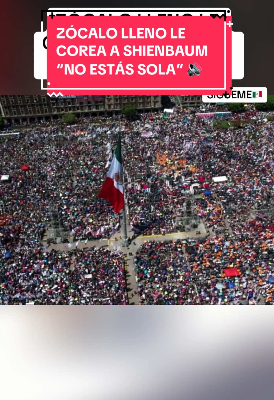 ZÓCALO LLENO LE COREA A SHIENBAUM “NO ESTÁS SOLA” EN ASAMBLEA INFORMATIVA EN EL ZÓCALO DE LA CDMX (9/marzo/2025)