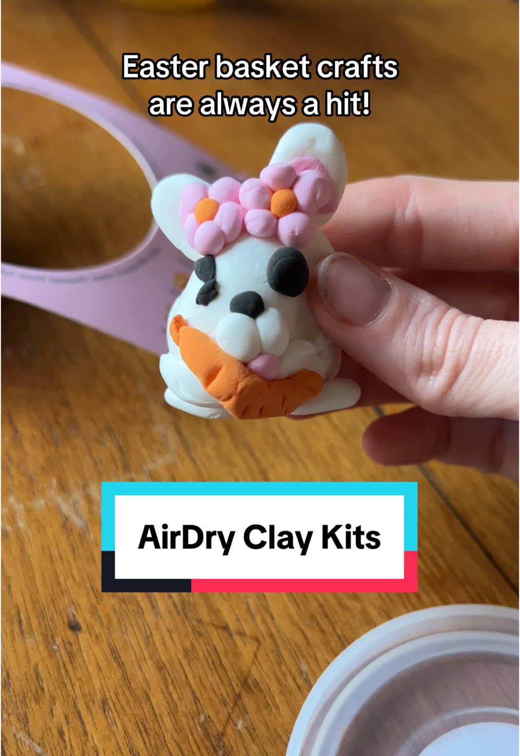 If like me, you prefer to keep the candy to a minimum on easter, these air dry clay kits are the perfect basket stuffers! We had so much fun doing this kit together!  @Anywise #airdryclay #easterbasket #easterbasketstuffers #kidscrafts 