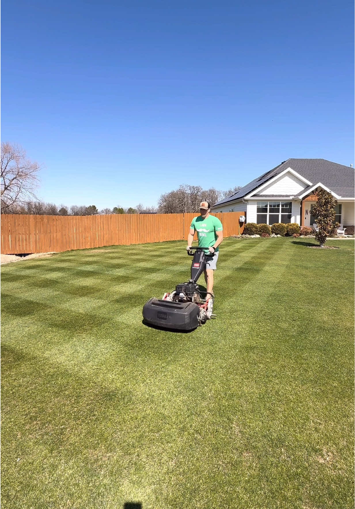 Mowing my neighbor’s lawn #lawnrenovation 