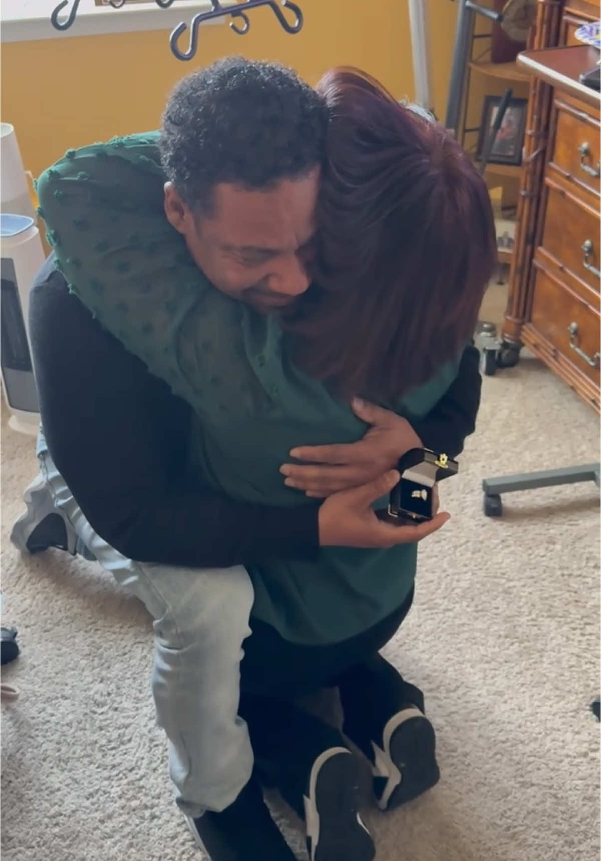 My favorite auntie said YES !!!!!! As beautiful as this moment is yall come listen to my papa in the back 😂😂😂😂😂 #troy #usa #blackticktok #blacklove #proposal #engagement #shesaidyes congrats MoMo and Dave we love you ❤️ #comedy #Love #blackcouples 