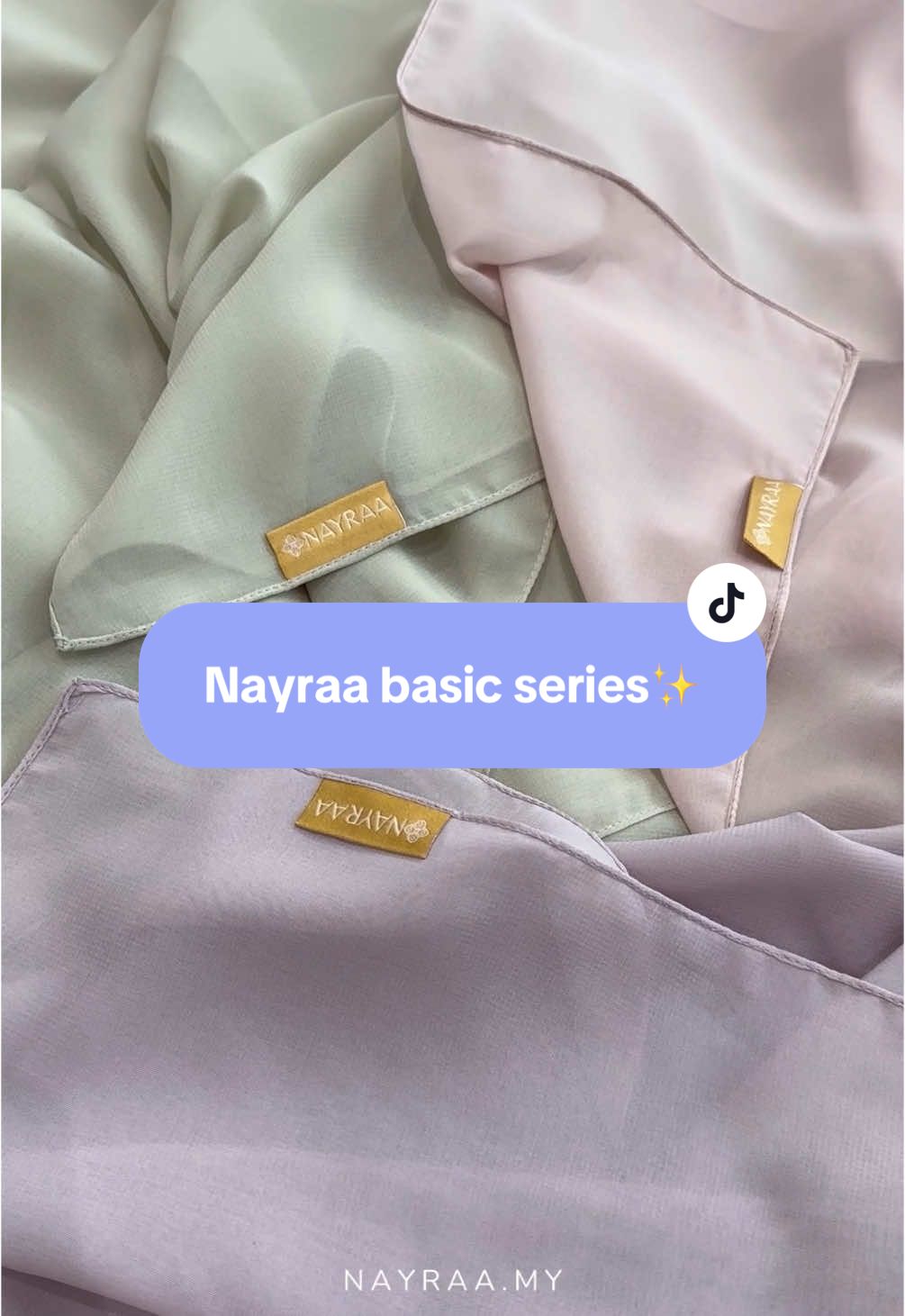 Flowy, effortless and perfectly beautiful for you ✨ Can you guess the color range?  Set your alarm! Nayraa basic series launch on 12/3, 12pm 🗓️ . #nayraa #tudungperempuancantik #printedbawal #tudungminimalist