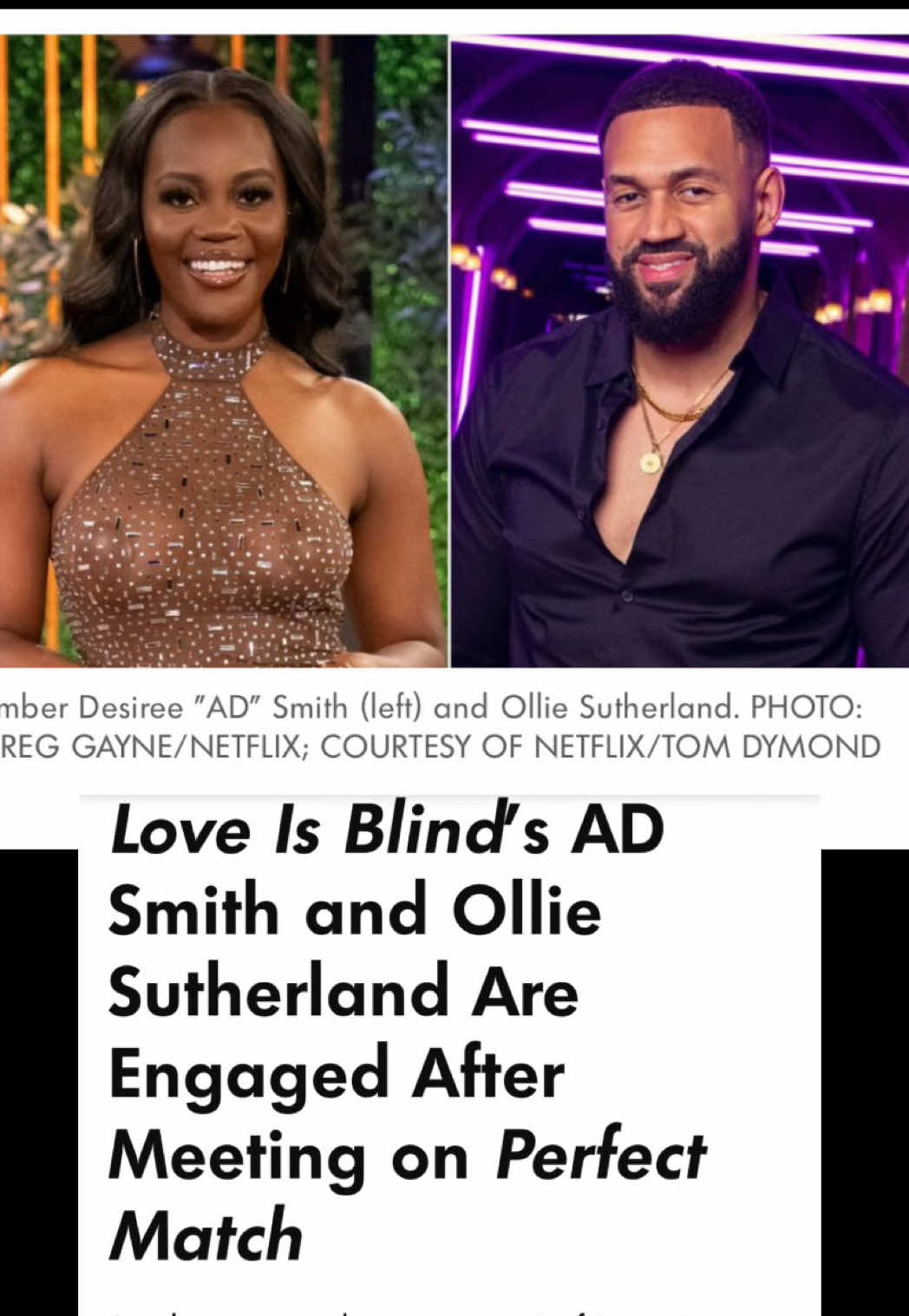 AD from Love is Blind is ENGAGED! 💍🥂🎉 #loveisblind #loveisblindnetflix #amberdesiree #ollie #loveisblinduk #loveisblindreunion #engagement #engaged #perfectmatch #netflix #marriage #Love #trending #foryou 