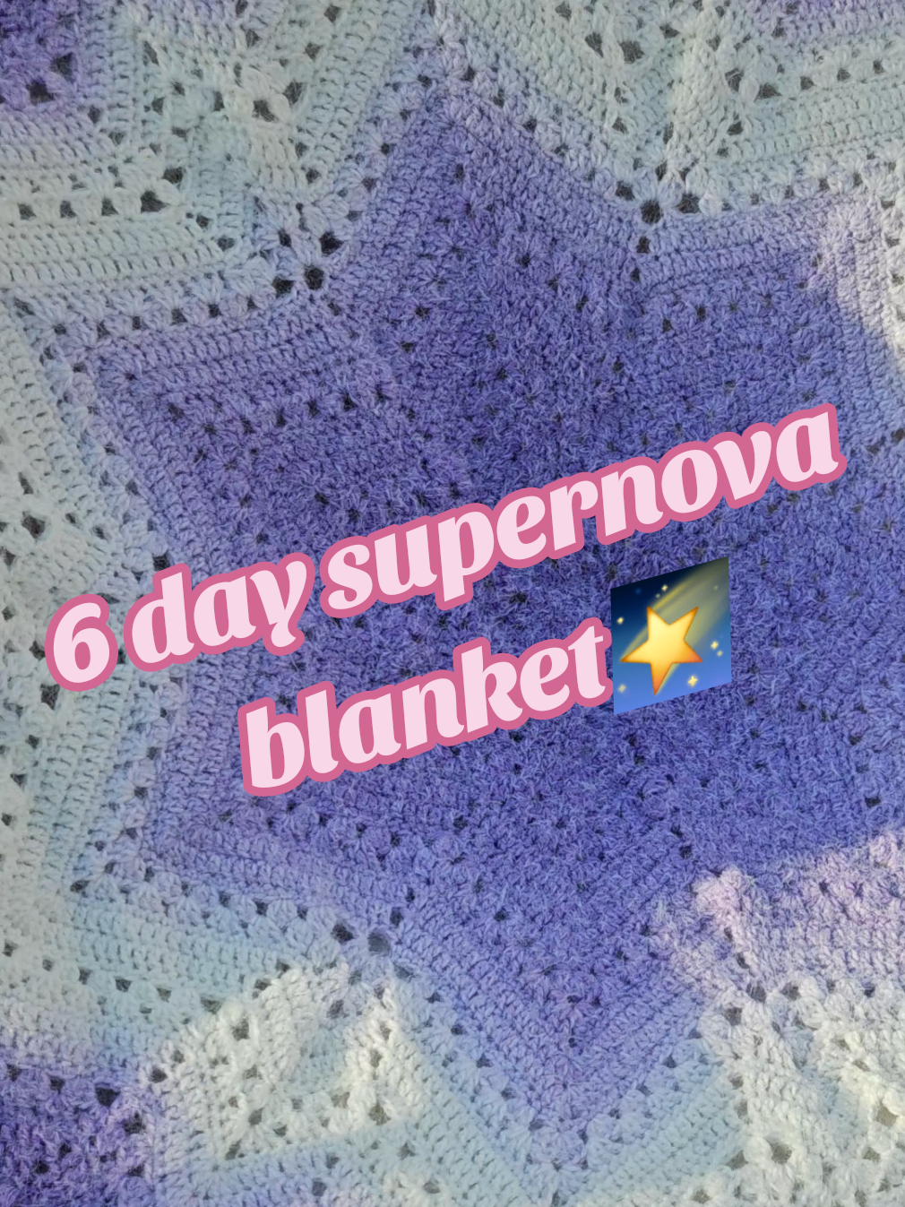 i crocheted a supernova blanket for my bf🧶💕✨ pattern belongs to betty mcknit!🌠 #handmadewithlove #starblanket #supernovablanket #yarnaddict #blowthisup? #fypシ #crochetinspo #commissionsopen #6daysupernovablanket #crocheteveryday 