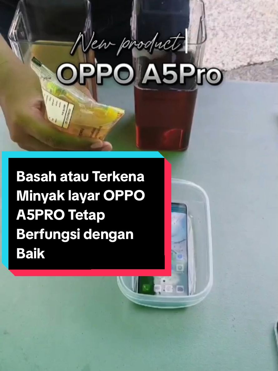 ga perlu khawatir tangan basah atau terkena minyak pas lagi asik masak atau pun lagi nyuci piring ,kalian tetap bisa melakukan aktivitas normal pada layar handphone Oppo A5pro tanpa harus takut kepencet kemana