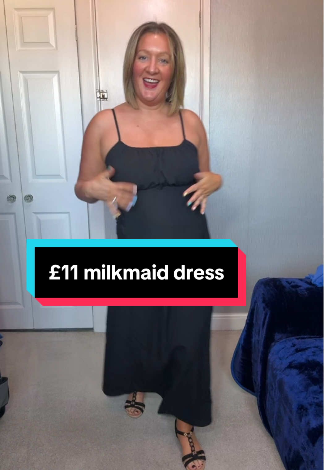 £11 summer dress with more coverage up top and no split in the side! So so flattering I love it! #Summer #summerdresses #fyp #christinatmitsi #springsale #tiktokmademebuyit @EVELLYHOOTD GB 