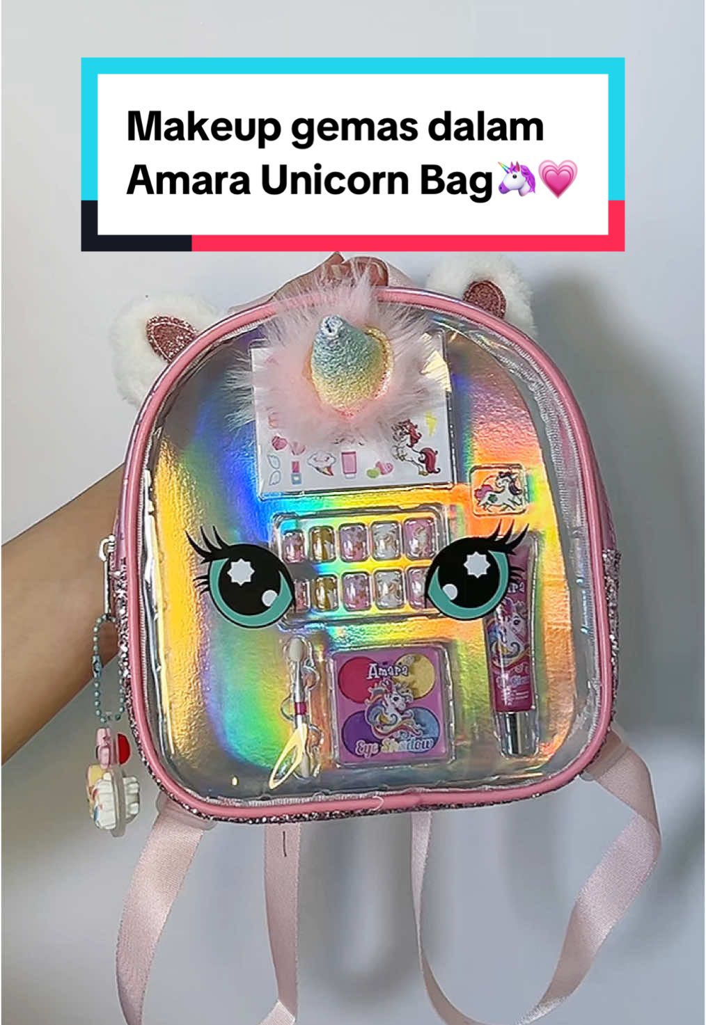 Makeup gemas dalam  Amara Unicorn Bag🦄💗 #AmaraKids #MakeupAnak #MakeupAnakBPOM #MakeupAnakBeliLokal #fypp 