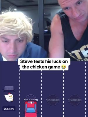 Steve tests his luck on the chicken game 😭 #stevewilldoit