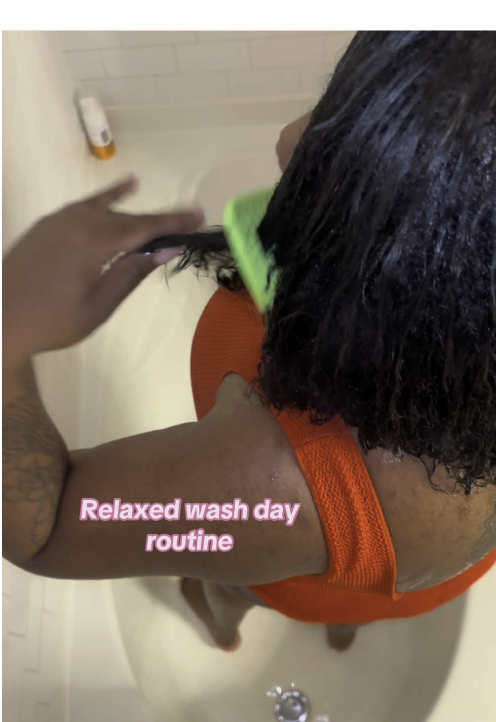 🧖🏾‍♀️ 💆🏾‍♀️ #relaxedhair #straightnatural #silkpress #washday #maintenanceday #lengthretention #hairgrowthjourney