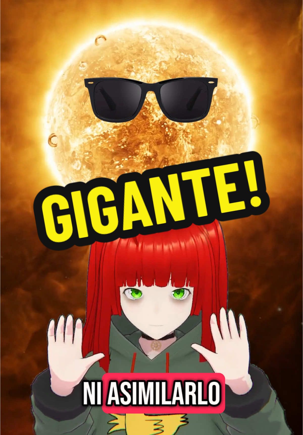 El sol es enooorme!! Pero no tan grande como tus… . . . . . . Ojos pirata 😜 #sol #espacio #cienciaentiktok #vtuber #tutiv3