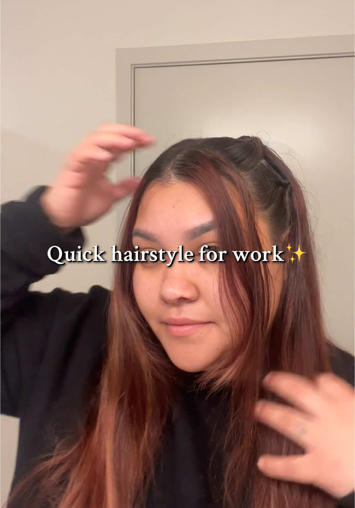 Quick wasy hairstyle✨ #hairstyle #peinados #workingmom #momlife #fyp #foryoupage #monday #march #nomakeup 