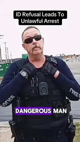 ID Refusal Leads To Unlawful Arrest.👮‍♂️ #police #policeofficer #cops #copsoftiktok #rights #illegal #law #lawsuit #ego #fyp 
