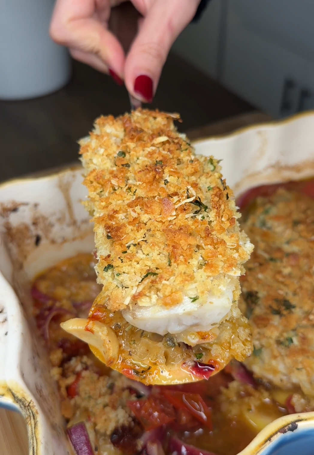 4 full recipe 🔍 📲 💻 One ☝🏽 Pan Mediterranean Crispy Cod & Melissa Jo! #lentrecipes #onepanmeal #crispycod #mediterraneanrecipes #codrecipe #ovenbakedfish 