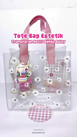 Totebag mika bening motif bunga daisy 🌸 #totebag #goodiebag #tashampers #tashamperslebaran #fyp 