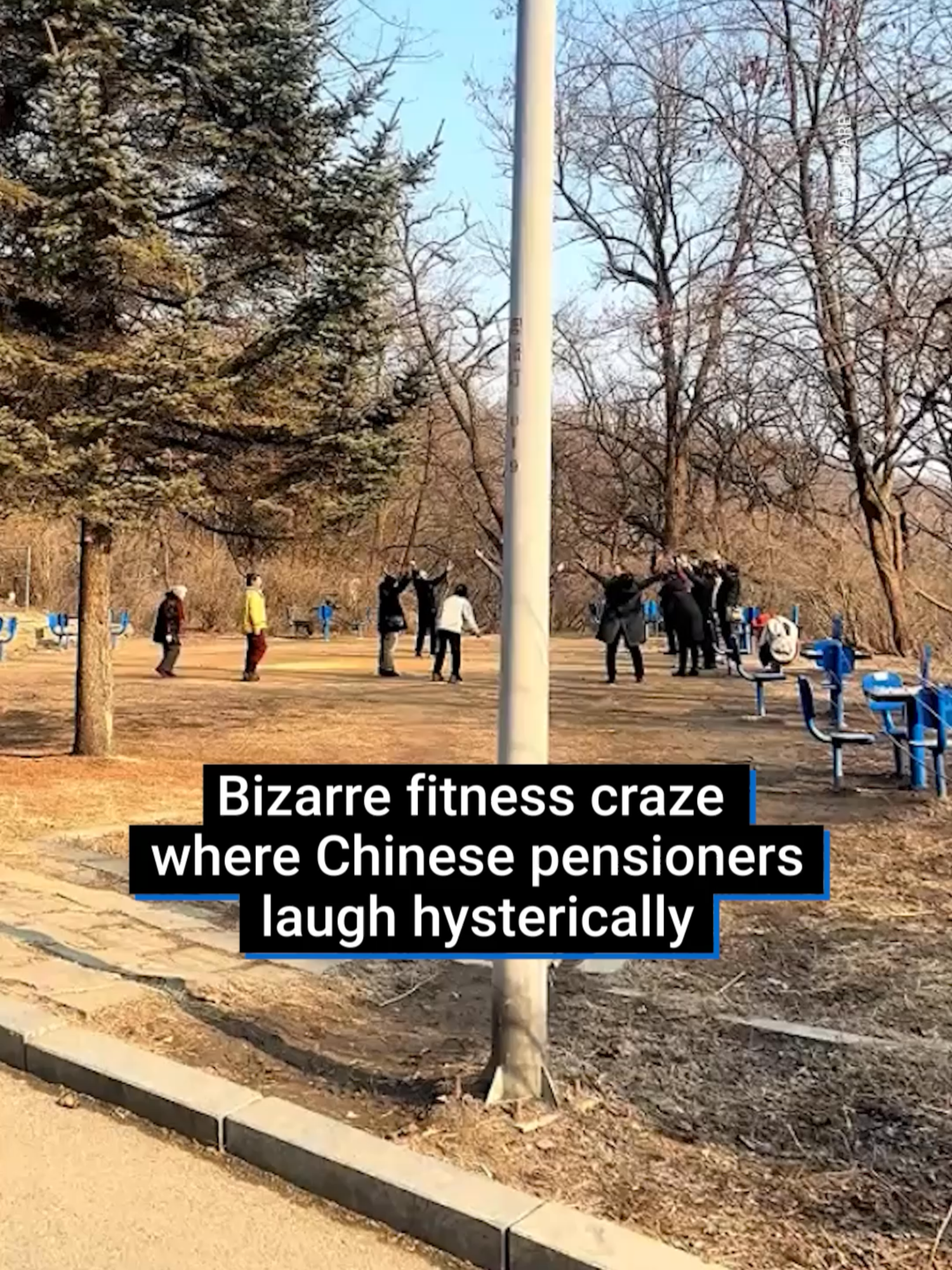 A bizarre fitness craze sees Chinese pensioners laugh hysterically in Yuanbao Mountain Park, Dandong. They drew the attention of passersby with their unique approach to fitness. The seniors explained that this ‘laughing fitness’ routine not only brings them joy but also helps relieve stress and strengthen friendships.