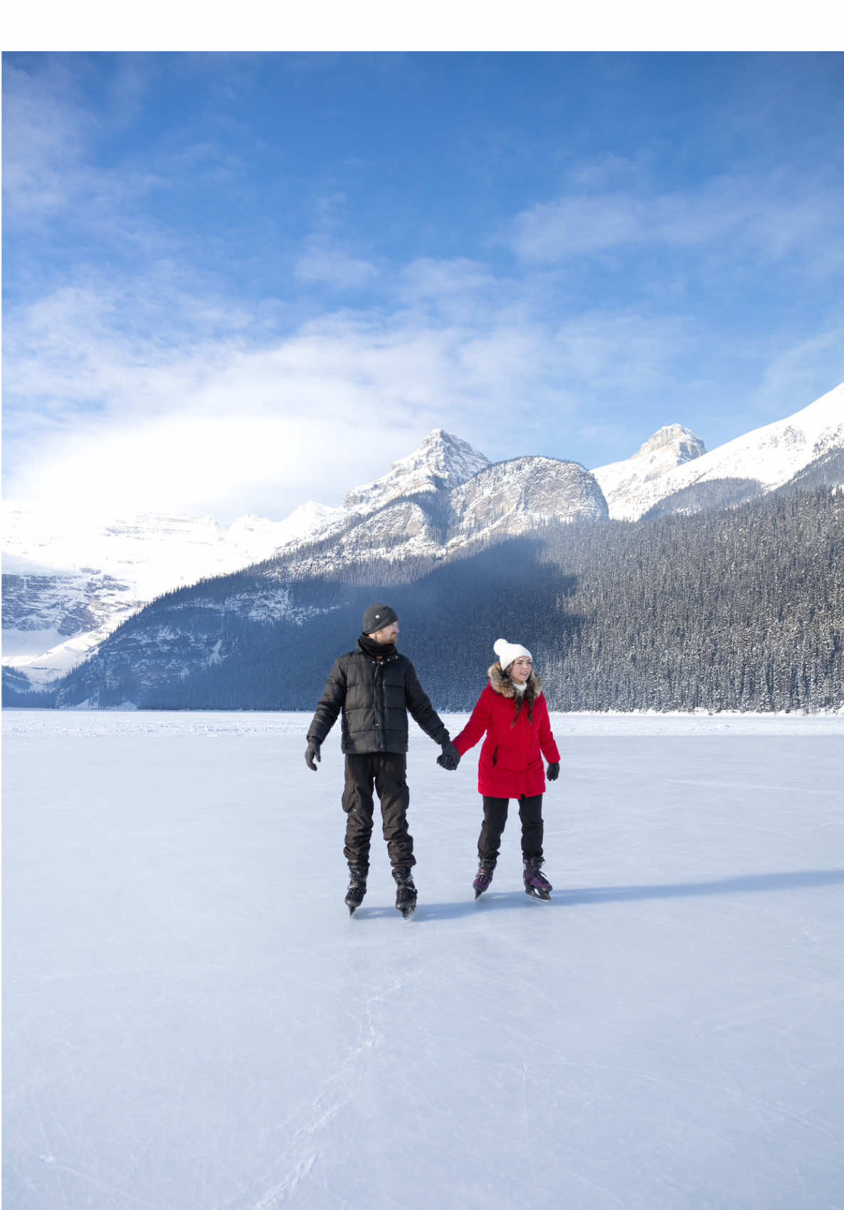 We knew Banff was beautiful but we didn’t know it was THIS beautiful…🤯😍 MUST DO BANFF WINTER DETAILS👇🏽❄️🏔️ ⛸️Ice Skating at Lake Louise 🐴Horse Drawn Sleigh Ride at Lake Louise 🏔️Yoho National Park 🚠Sunset for the Banff Gondola 🚙Drive the Icefield Parkway 🐺Hike to Peyto Lake 🛷Dog Sledding with @kingmikdogsledtours 🚂Morant’s Curve 🥾Hike Johnston Canyon 🏨Sunset at Surprise Corner 🍩Snow Tubing at @mtnorquay We went mid February and to say it was cold is an understatement…🥶 BUT it was truly one of the most magical trips we have ever taken! Be sure to bundle up, wear the correct winter gear, drive a 4x4 car with snow tires, and book things in advance to ensure an incredible winter vacation 🫶🏼❄️ Would you plan a winter vacation? #explorecanada #explorealberta #banffnationalpark #winterwonderland #winteradventures #wintervacation #travel #bucketlistexperience 