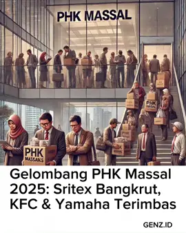 GenZ.id – Dunia industri di Indonesia kembali terpukul. Salah satu raksasa tekstil nasional, PT Sri Rejeki Isman Tbk (Sritex), resmi menghentikan seluruh operasionalnya mulai 1 Maret 2025. Keputusan ini merupakan dampak dari kebangkrutan yang diputuskan oleh Pengadilan Niaga Semarang pada Oktober 2024. Situasi ini berujung pada #PHK massal terhadap 10.665 karyawan, yang berlaku efektif sejak 26 #Februari 2025. Masalah keuangan yang tak kunjung terselesaikan, kesulitan bahan baku, serta tekanan ekonomi global membuat Sritex tak mampu bertahan. Namun, #Sritex bukan satu-satunya yang terkena dampak. Beberapa perusahaan besar lainnya juga mengalami PHK massal akibat berbagai faktor. Berikut daftar perusahaan yang terimbas gelombang PHK tahun ini. PT Yamaha Musik Indonesia: Relokasi Produksi, Ribuan Karyawan Terdampak Produsen alat musik #YamahaMusik Indonesia terpaksa merumahkan 1.100 karyawan dari dua pabriknya yang berlokasi di Bekasi dan Pulo Gadung, Jakarta. Penyebab utama PHK ini adalah kebijakan perusahaan yang memindahkan sebagian besar produksinya ke Jepang dan China. Akibatnya, operasional di Indonesia mengalami penyesuaian besar-besaran. PT Sanken Indonesia: Fokus ke Semikonduktor, Pabrik Tutup Juni 2025 Industri elektronik juga tak luput dari gelombang PHK. PT #Sanken Indonesia mengumumkan rencana penghentian operasional pada Juni 2025. Hal ini terjadi karena perusahaan mengubah fokus bisnisnya dari produksi alat elektronik ke sektor semikonduktor. Akibatnya, 459 pekerja terancam kehilangan pekerjaan. Saat ini, proses negosiasi mengenai kompensasi sedang berlangsung antara pihak perusahaan dan karyawan. Tokai Kagu Indonesia: Pabrik di Bekasi Tutup, Pindah ke Luar Negeri Tokai Kagu, perusahaan produsen alat musik yang berbasis di Bekasi, juga mengumumkan penutupan pabriknya di Indonesia. Perusahaan ini memilih untuk memindahkan produksinya ke negara asalnya, yang berdampak pada PHK 195 karyawan. #KFC Indonesia: Ribuan Karyawan Kena PHK, 47 Gerai Ditutup. Ulasan lengkapnya di Genz.id #genzid @kfcindonesia @sankencorp @sritexindonesia