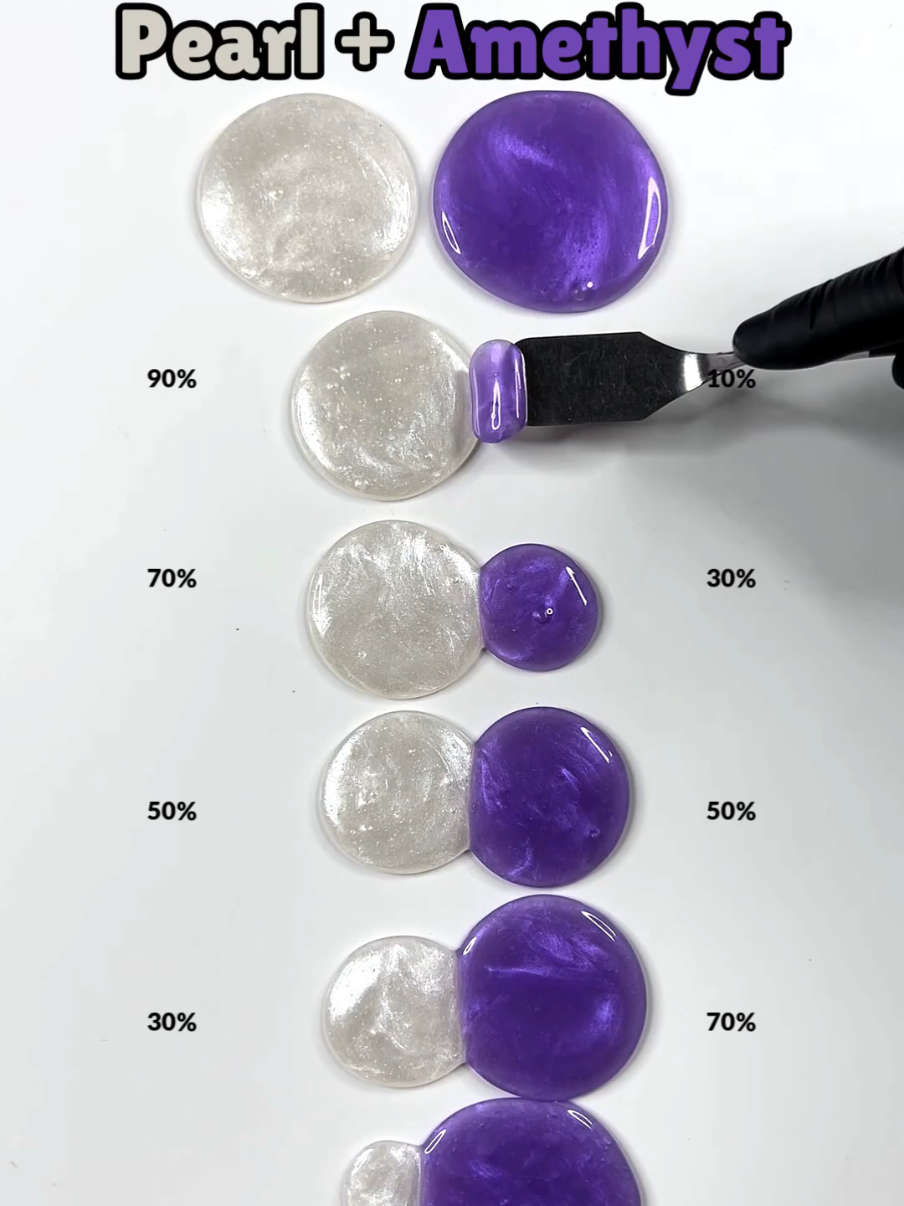 pearl + amethyst! which shade was your favorite?!😀  satisfying slime color mixing ASMR 