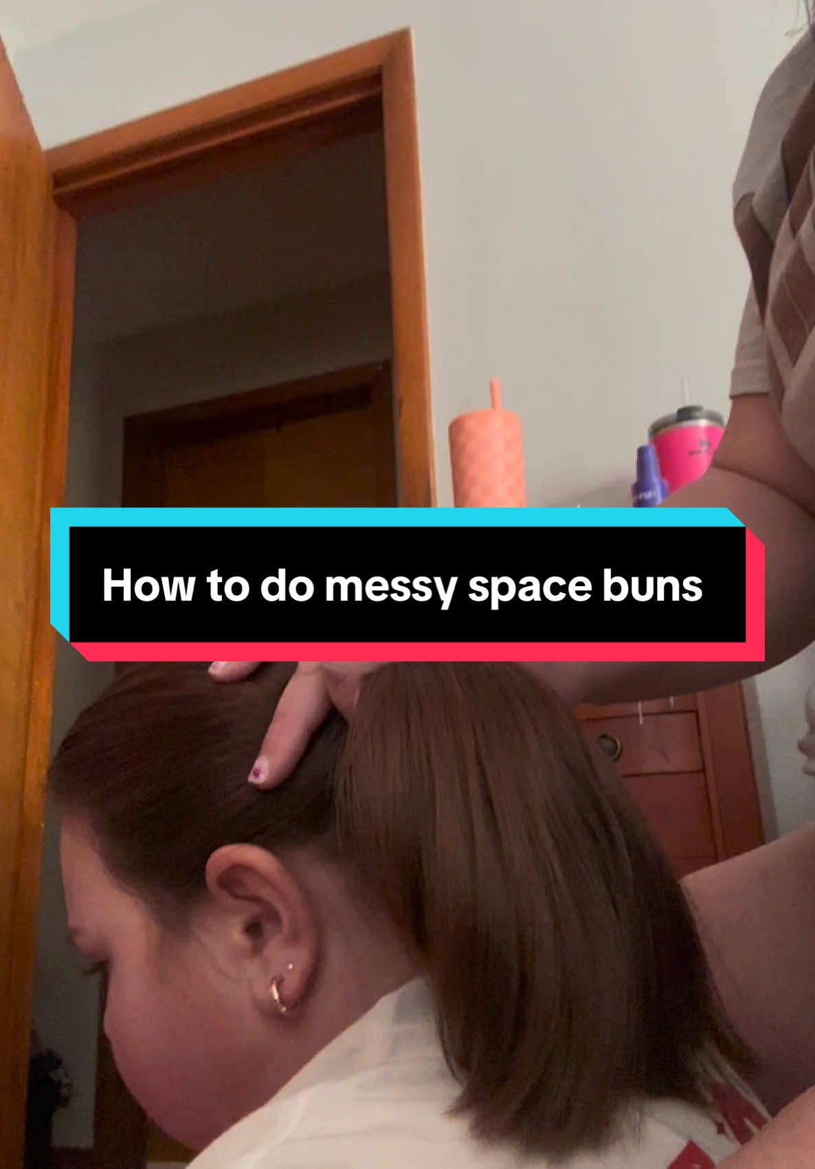 Let’s do Maddies Hair #tweenhair #messyspacebuns #lowbuns #messybuns 