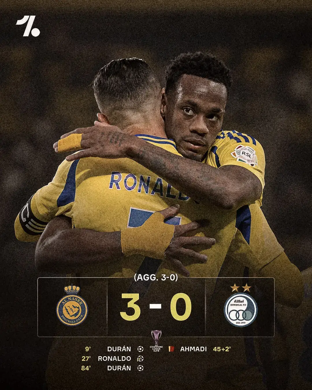 Al-Nassr’s dreams of lifting the AFC Champions League trophy live another day as they make the quarter-finals 💪📈🏆  #championsleague #realmadrid #atleticodemadrid #barcelona #laliga  #mbappe #vinijr #rodrygo #ronaldo #bellingham #valverde #copadelrey #liverpool #psg #benfica #bayernmunich #bayerleverkusen #alnassr 