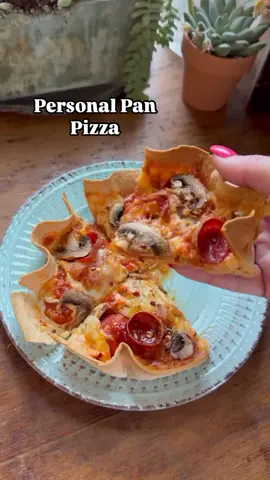 PERSONAL PAN PIZZA  @kristyslifestyle #ketokiick #keto #ketorecipes #ketodiet #ketolife #ketoforbeginners #ketolifestyle #ketosis #ketofriendly #ketorecipe #ketones  RECIPE - Makes 1 pizza with 4 slices INGREDIENTS: 1 low carb tortilla (I used a zero carb Hero Tortilla) 4 Tbsp low carb pizza sauce 14 slices of pepperoni 3 mushrooms, sliced 1/2 cup shredded mozzarella cheese oregano crushed red pepper flakes DIRECTIONS: 1. Grease a 7” round pan that is oven or air fryer safe. 2. Place the tortilla in the pan and press it down to fit inside of it. 3. Add in 3 layers of sauce, cheese & toppings. 4. Air fry for 10 minutes. 5. Cut into fourths and garnish with oregano and crushed red pepper flakes if desired.