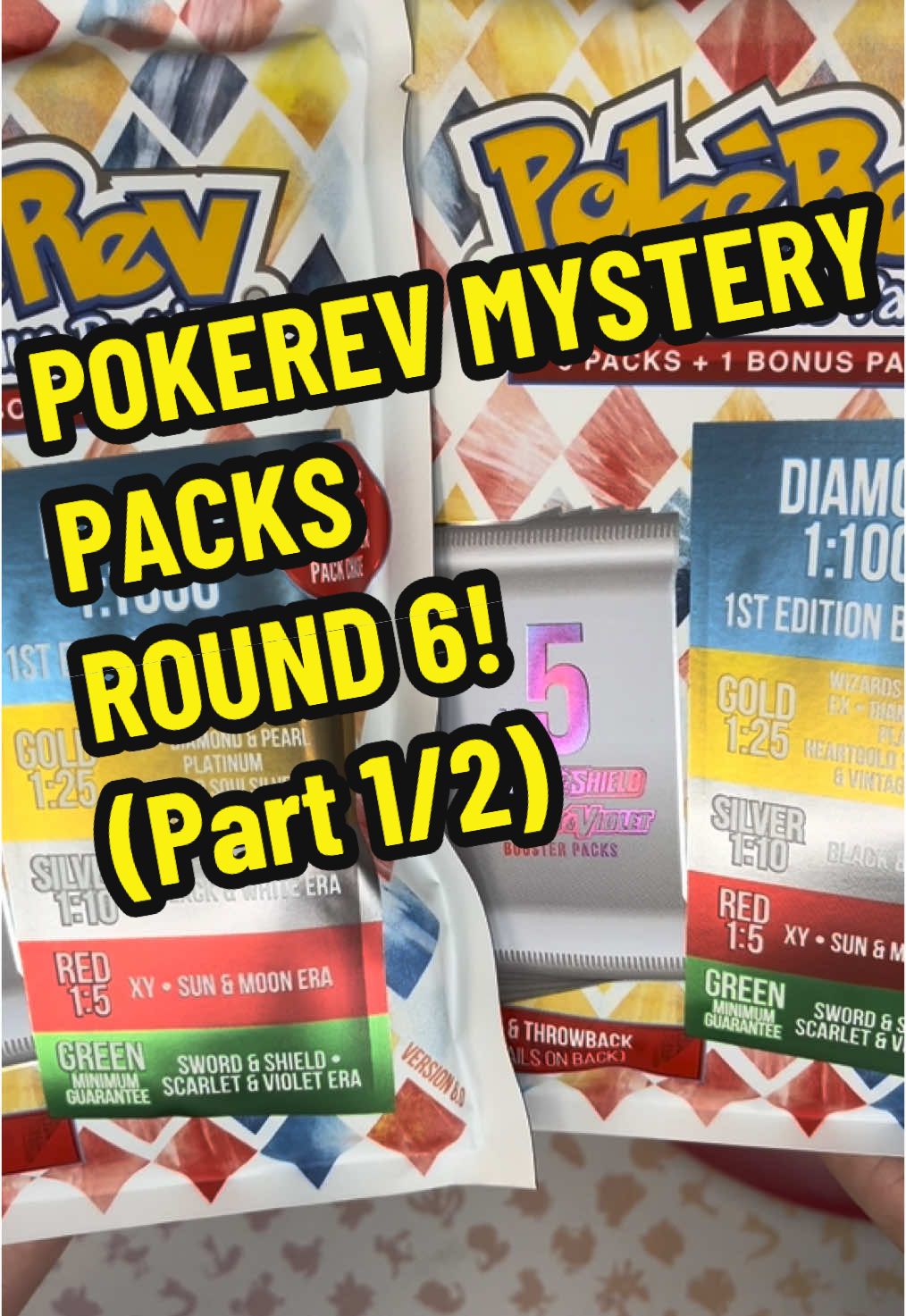 POKEREV PACKS ROUND 6 WILL WE GET THE 💎💎💎(Part 1/2) #fyp #pokemon #pokemontiktok #pokemoncommunity #tcg #pokemoncards #pokerev #mystery #packs 