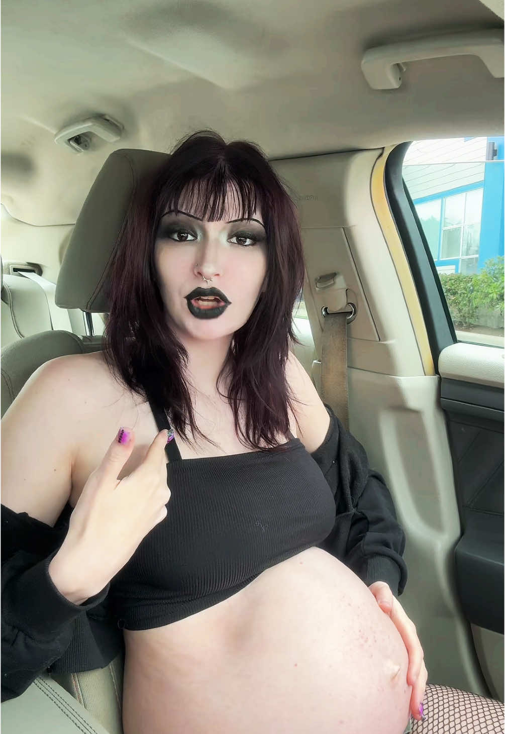 i’m so pregnant help #gothgirl #pregnancy #gothic #alt #june2025baby #2025baby #pregnantlife @🅱️🅾️🅾️🅱️ 