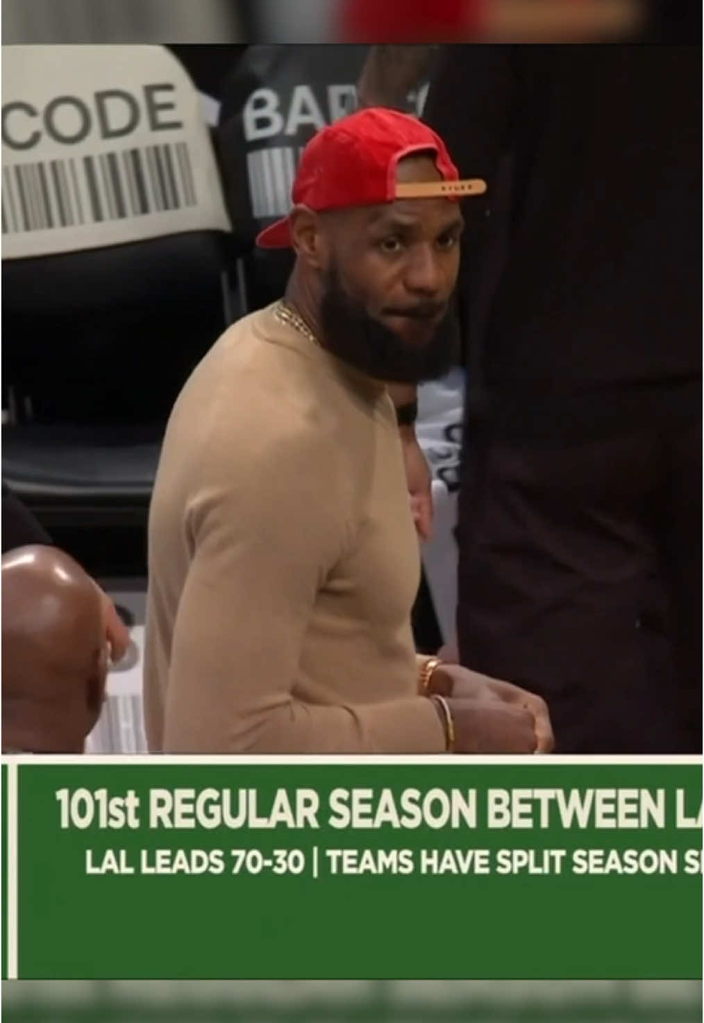 LeBron during the first game he will miss with a groin strain #lebron #lakers 