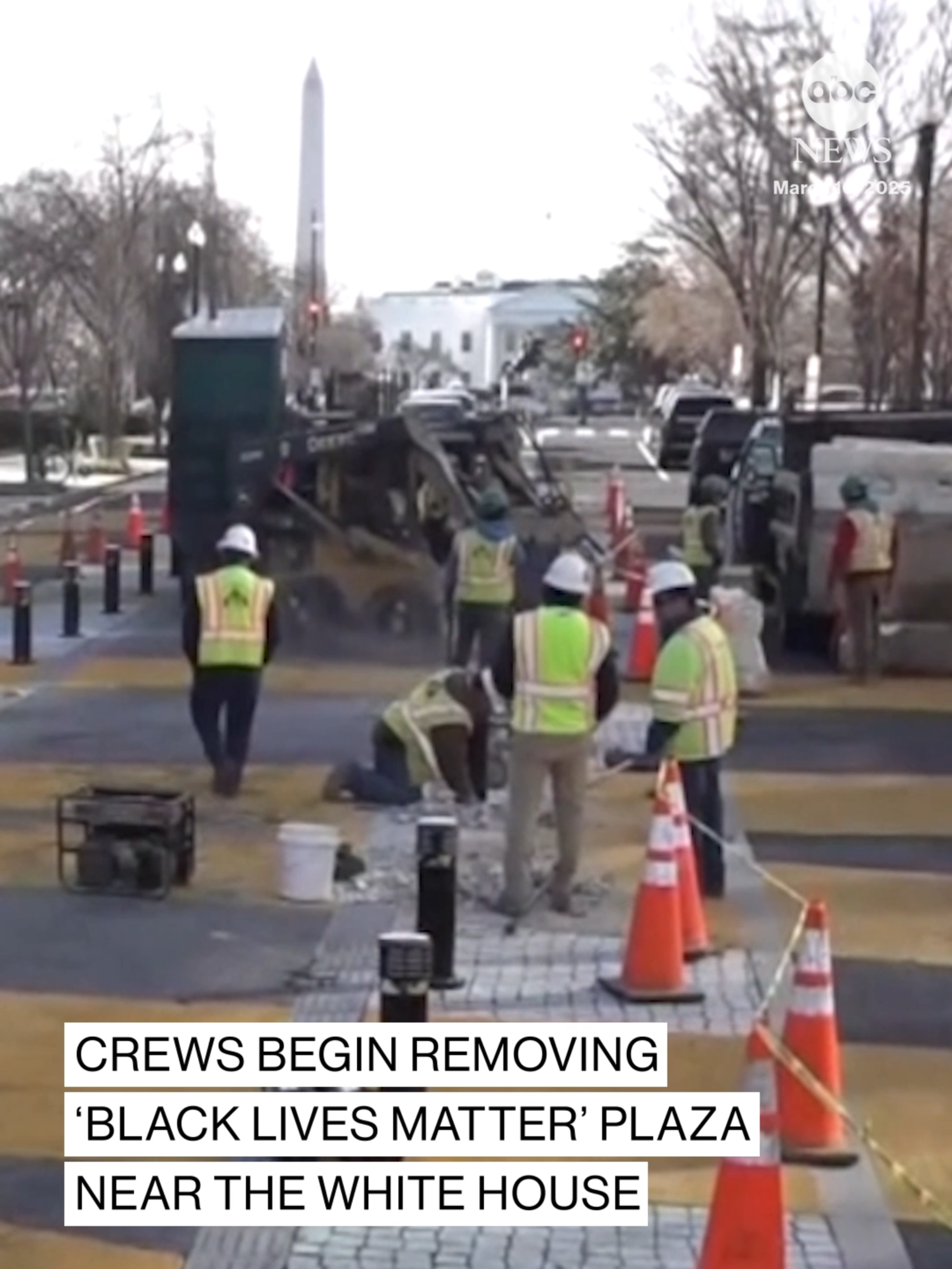 Crews in Washington, D.C., have begun removing the large 