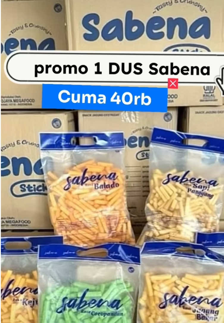 Sabena 1 Dus isi 5 JUMBO 40rb Promo bun, Buruan beli sebelum habis Cek keranjang Kuning #produkviral #promo33 #sabenasnack #sabena #sabenamusdalifah #snacklebaran #serbamurah #muzdalifah #kurmamuzdalifah #ramadhan2025 #affiliate #kuelebaran #paketkuelebaran 