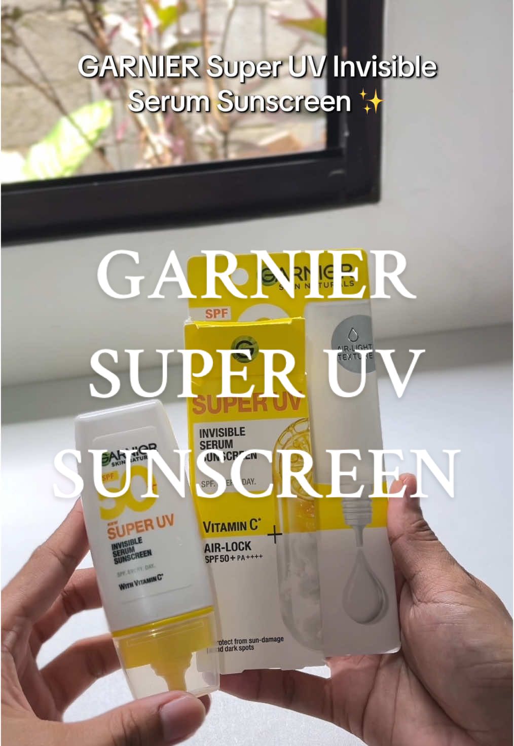 Protect & brightens your skin + dark spot correction with @garnierph Garnier Super UV Invisible Serum Sunscreen with Vitamin C #garniersunscreen #garnierph #garnier #garniergang #skincare 