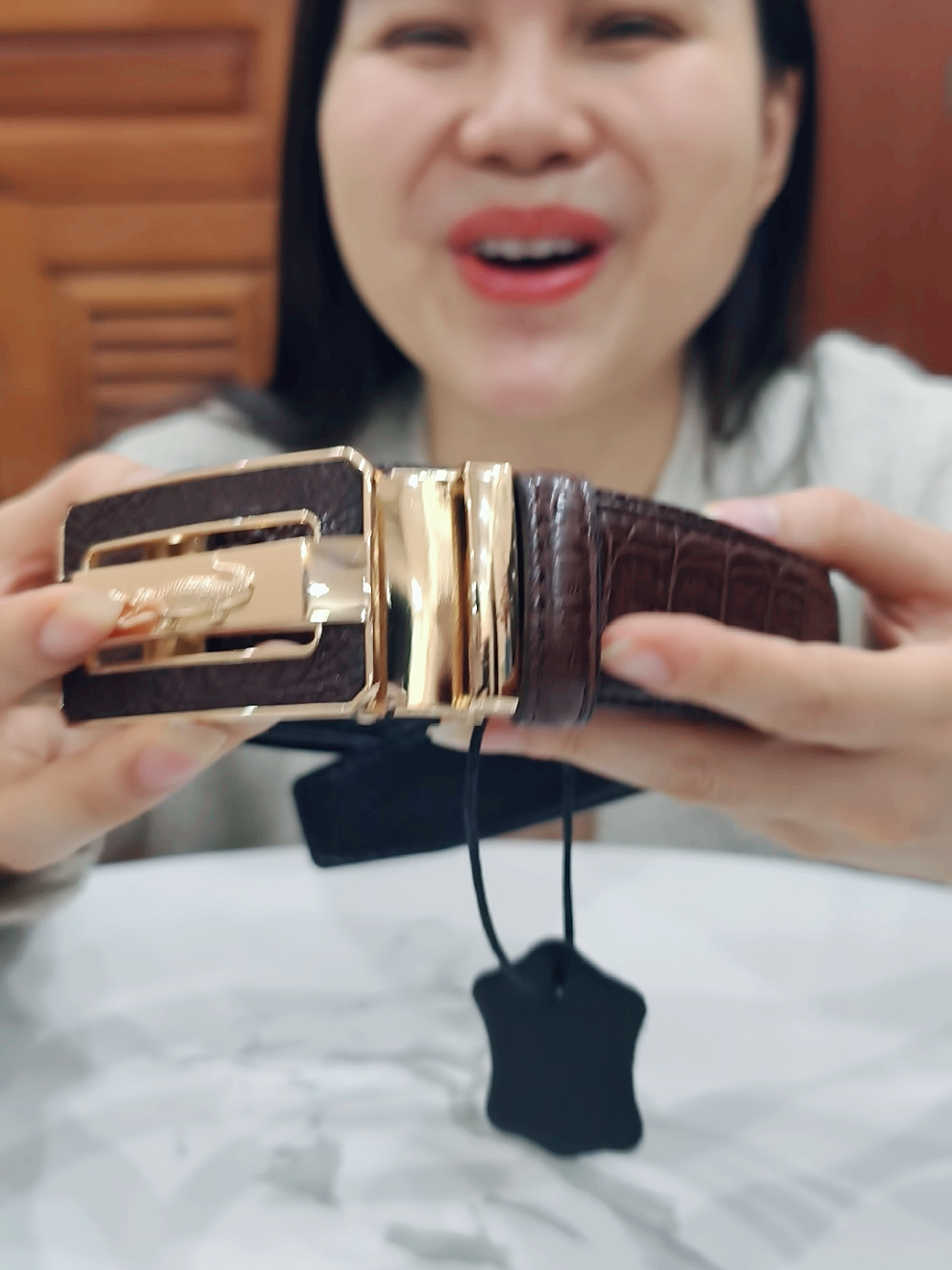Thắt lưng da nam họa tiết dập da cá sấu #thatlungda #thatlungnam #cotiennhaxinh 
