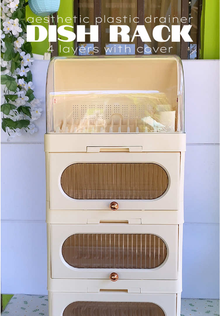 aesthetic dish rack cabinet with cover! Ito yung legit na pangmatagalan tlaga! ✨ #dishrack #dishrackcabinet #dishcabinet #plasticdishrack #aestheticdishrack #dishrackwithcover @SIV Homedeco PH 
