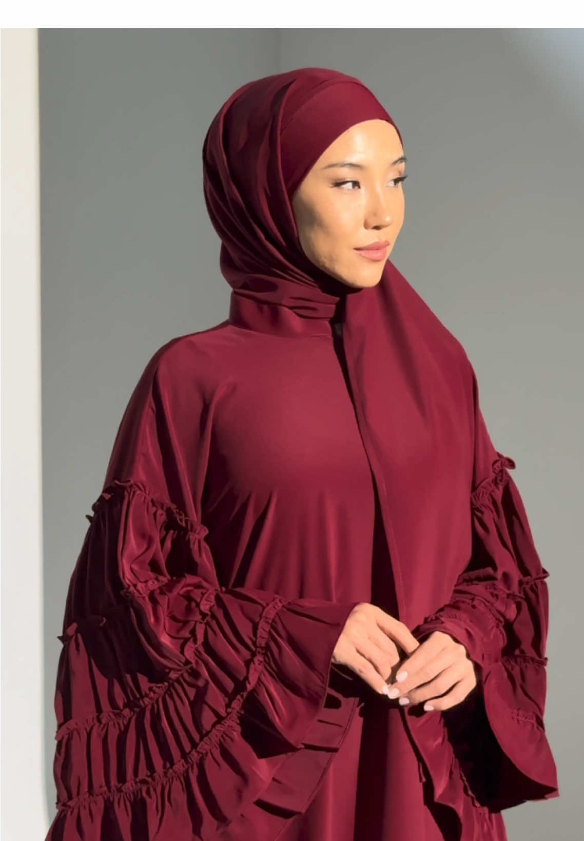 Dahlia Abaya in Code Cherry is back in stock!  Get yours now before it's gone! 🍒✨ 