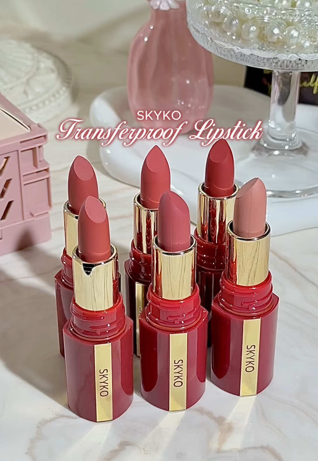 Shade 05 is my favorite!! Its the perfect pink i need 💗 #skyko #skykomy #skykolipstick #2025raya #mattelipstick 