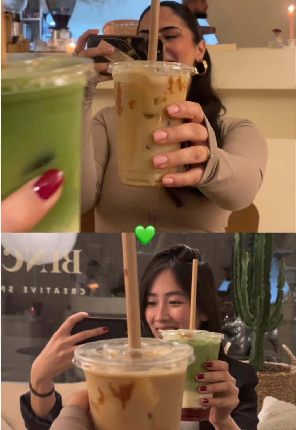 Us wanting to be those ✨ mysterious girls ✨ but this is our personality @Elana Edaan #girlhood #fyp #matcha #coffee #friends #friendship #bestfriend #bestie #matchatok 