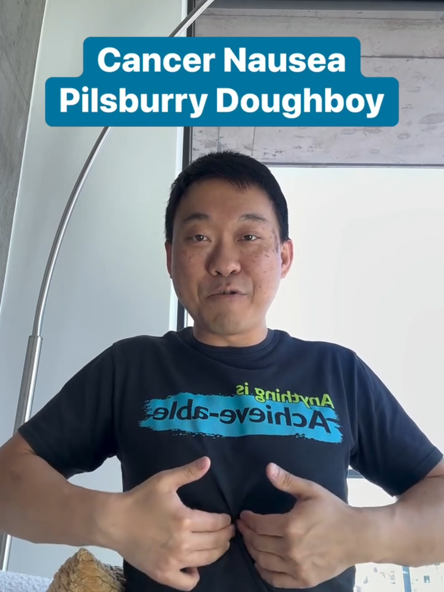 Cancer nausea is when you get nausea from cancer treatments. The Pillsbury doughboy point can help reduce some of that nausea, but it doesn’t take it away because the cause of the nausea was a cancer treatment. But hit this point for 30 seconds to see if it can calm down your nausea or vomiting