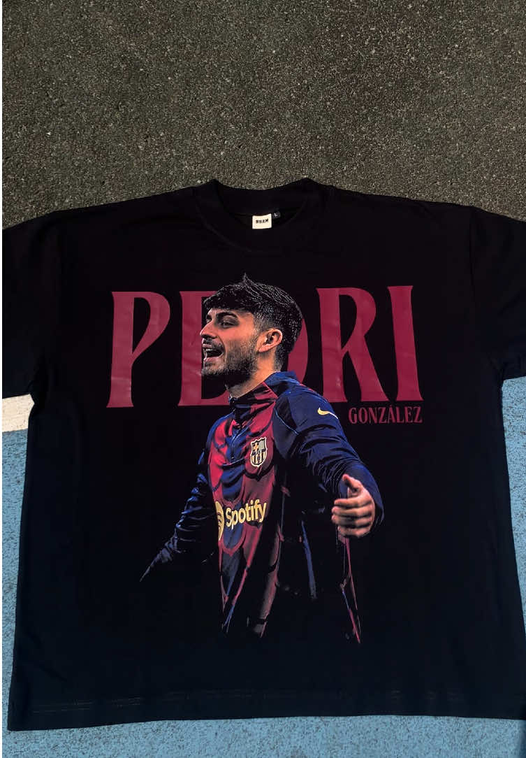 Pedri Gonzalez boxy tee now available online link in bio. #clothingbrand #footballfashion #boxyfit #pedri #barcelona 