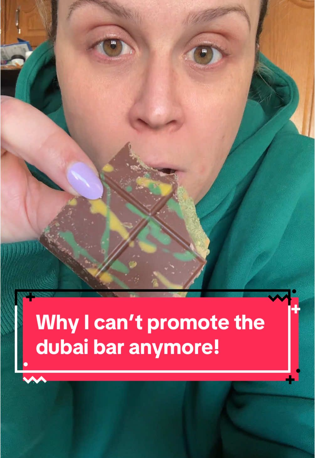 It’s a shame because it was delicious…but this will probably be my last video on it  #dubaichocolate #pistachiocream #kunafa #snack #chocolatebar 