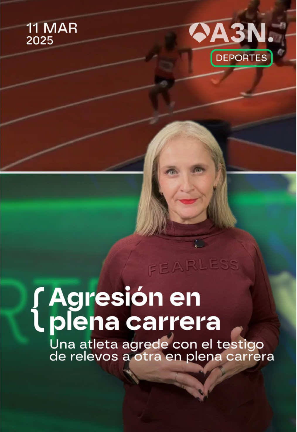 🎥 Esta imagen está dando la vuelta al mundo  🏃🏽‍♀️🏃🏽‍♀️ Una agresión en plena carrera de relevos en Estados Unidos  🎙️ Teresa Lozano  📲 Toda la actualidad deportiva en antena3noticias.com/deportes #Antena3Noticias #Noticias #News