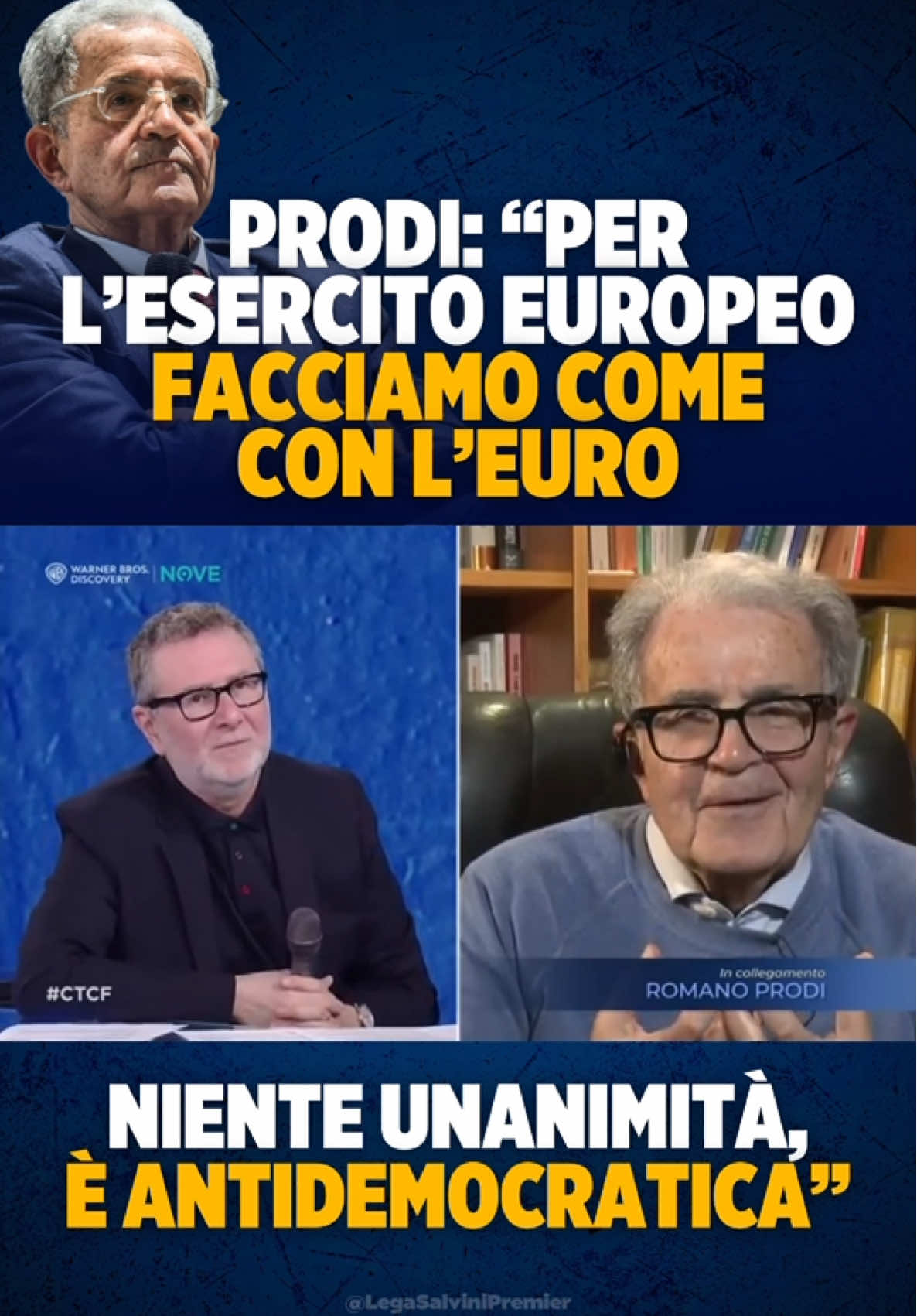 Per PRODI il voto all’unanimità è antidemocratico, quindi andrebbe evitato nella scelta sull’esercito comune europeo. Alla faccia della pluralità e della libertà dei singoli Stati… Le sue gravissime parole ci rinforzano nella nostra convinzione: NO!