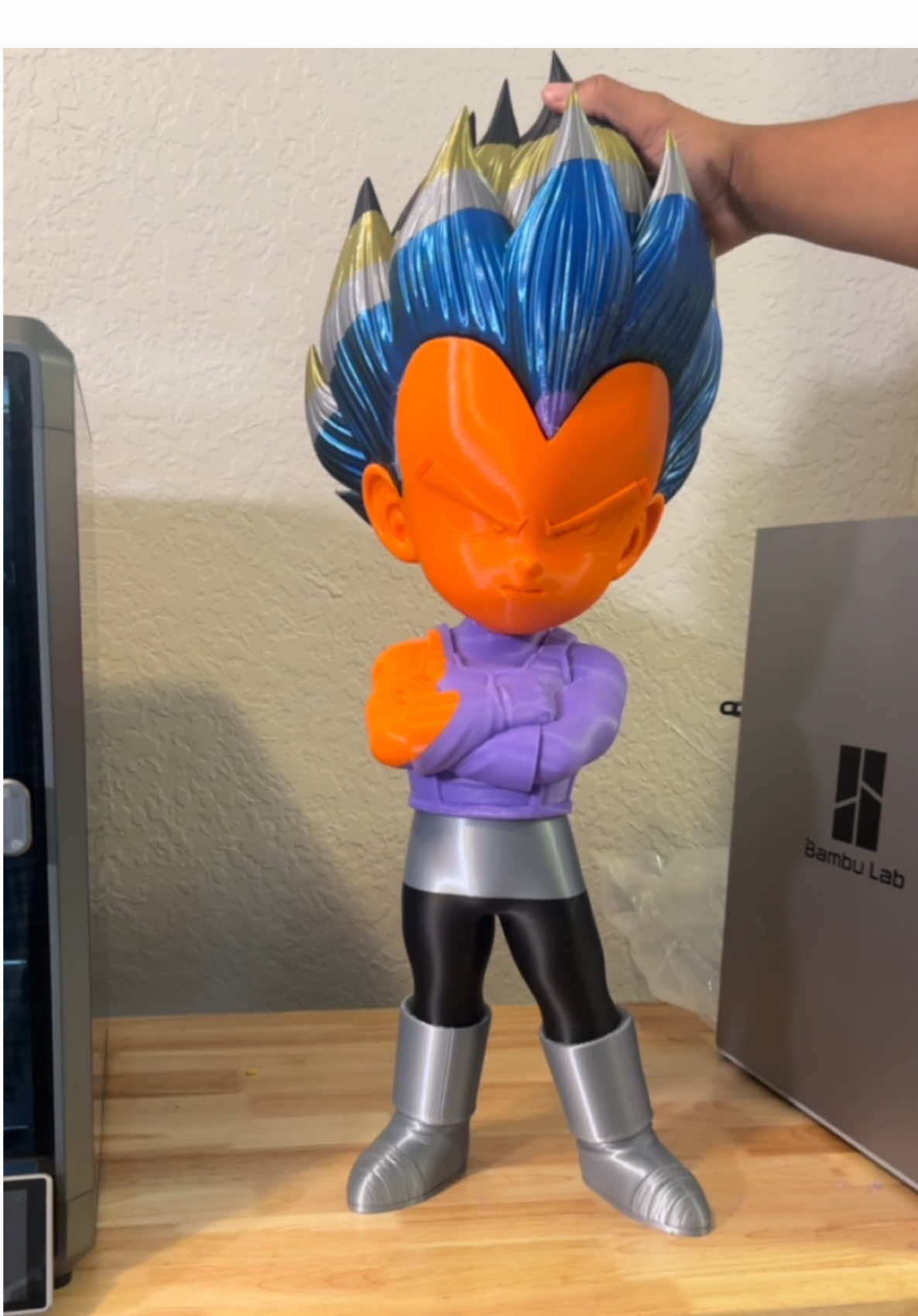 3D Printed Vegeta From Dragon Ball Daima 🐉🫨 #vegeta #supersaiyan  3D Printer : @creality3dofficial & @BAMBULAB USA  Filaments: @Ujoybio3d  #eebaby #doubleeeproduction #dragonball #dragonballz #dragonballdaima #dbz #vegeta #3dprint #3dprinted #3dprinting #anime #goku #prop #dbzd